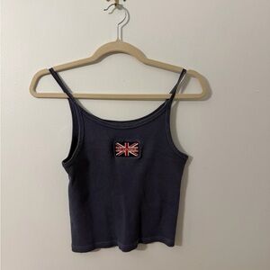 Brandy Melville St. George UK flag faded dark blue tank top